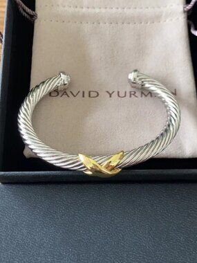David Yurman Silver and Gold Bracelet 7mm